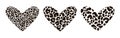 Abstract modern heart shape silhouette with skin print set