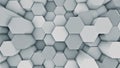 Abstract modern hex surface background. Blue hexagonal 3D illustration Royalty Free Stock Photo