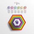 Abstract modern hexagonal infographic. 3d digital illustration