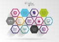 Abstract modern hexagonal infographic. 3d digital illustration