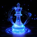 It is an abstract modern illustration with wireframe lines and dots, and is in RGB mode. The chess game concept is drawn Royalty Free Stock Photo