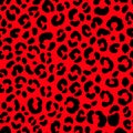 Abstract modern leopard seamless pattern. Animals trendy background. Black and red decorative vector illustration for Royalty Free Stock Photo