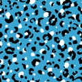 Abstract modern leopard seamless pattern. Animals trendy background. Blue and black decorative vector stock illustration Royalty Free Stock Photo