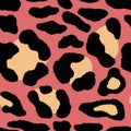Abstract modern leopard seamless pattern. Animals trendy background. Pink and yellow decorative vector stock Royalty Free Stock Photo