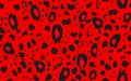 Abstract modern leopard seamless pattern. Animals trendy background. Red and black decorative vector stock illustration Royalty Free Stock Photo