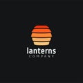 Abstract modern light of lampion lantern logo icon vector