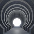 Abstract modern loft style empty tunnel corridor for background 3d render
