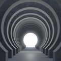 Abstract modern loft style empty tunnel corridor for background 3d render