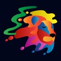 Abstract modern logo full of cheerful color lion