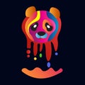 Abstract modern logo full of cheerful color panda