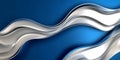 Abstract Modern Metallic Fluid Silver and Blue Gradient Texture, Elegant Graphic Design Pattern Art Royalty Free Stock Photo