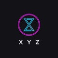 Abstract modern monogram xyz letter logo icon vector template