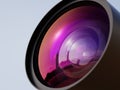 Abstract modern multicoated lens closeup 3d illustration Royalty Free Stock Photo