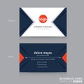 Abstract modern navy blue triangle Business card Design Royalty Free Stock Photo