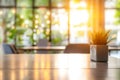 Abstract modern office space backdrop with sunset sunny light Royalty Free Stock Photo