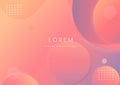 Abstract modern orange and pink gradient elegant circles shape background with copy space for text