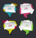 Abstract modern origami speech bubble set.