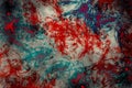 Abstract modern painting .Red and blue paint splashes on gray background. Grunge texture Royalty Free Stock Photo