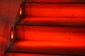 Abstract modern red stairs with warm light - stairway composition Royalty Free Stock Photo