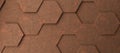 Abstract modern rusty metal honeycomb background