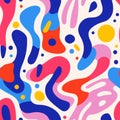 Abstract Modern Seamless Pattern With Colorful Shapes