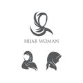 Abstract Modern Silhouette Vector of beauty Hijab Woman Design Collection Set Inspiration