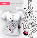 Abstract modern t-shirt print design. Royalty Free Stock Photo