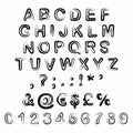 Abstract modern transparent alphabet fonts and numbers. Typography fonts uppercase Royalty Free Stock Photo