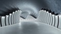 Abstract modern tunnel interior. 3D rendering. 3D illustration Royalty Free Stock Photo