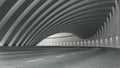 Abstract modern tunnel interior. 3D rendering. 3D illustration