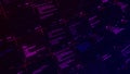 Abstract modern virtual computer script on black background, seamless loop. Animation. Work of software developer