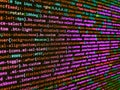 Abstract modern virtual computer script. Computing, cyberspace , future and innovation concept. Programming of Internet website. Royalty Free Stock Photo