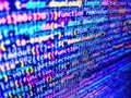 Abstract modern virtual computer script. Lots of digits on the computer screen. Programmer working in computer screen. Programming Royalty Free Stock Photo
