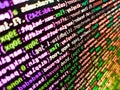 Abstract modern virtual computer script. Modern technologies, web cascading design. Photo of computer digital background. Royalty Free Stock Photo