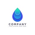 Abstract modern water drop logo icon with gradient style design