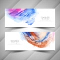 Abstract modern watercolor style banners design set Royalty Free Stock Photo