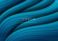 Abstract modern wavy curved blue strped line 3d background Royalty Free Stock Photo