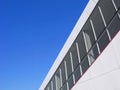 Abstract modern white building and blue sky, copy space Royalty Free Stock Photo