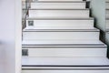 Abstract modern white stairs with non-slip line pattern Royalty Free Stock Photo