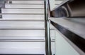 Abstract modern white stairs with non-slip line pattern Royalty Free Stock Photo