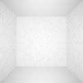 Abstract modern white technology 3d vector background with circuit board pattern. Information tech company concept