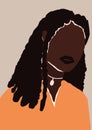 Abstract modern young african american black woman portrait silhouette