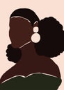 Abstract modern young african american black woman portrait silhouette Royalty Free Stock Photo