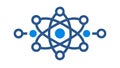 Abstract Molecular Network: Connected Atoms Icon, vector design Generative AI Royalty Free Stock Photo