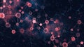 Abstract molecular network with glowing particles and connections