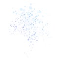 Abstract molecular network structure with gradient nodes and connecting lines in blue and purple tones Royalty Free Stock Photo