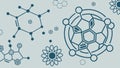 Abstract Molecular Science Pattern, vector design Generative AI Royalty Free Stock Photo