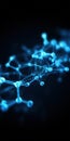Abstract molecular structure creating a blue network connection background Royalty Free Stock Photo