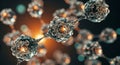 Abstract molecular structure with glowing spheres and interconnected bonds molecule science Royalty Free Stock Photo