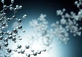 Abstract molecular structure with interconnected atoms on a blurred background Royalty Free Stock Photo